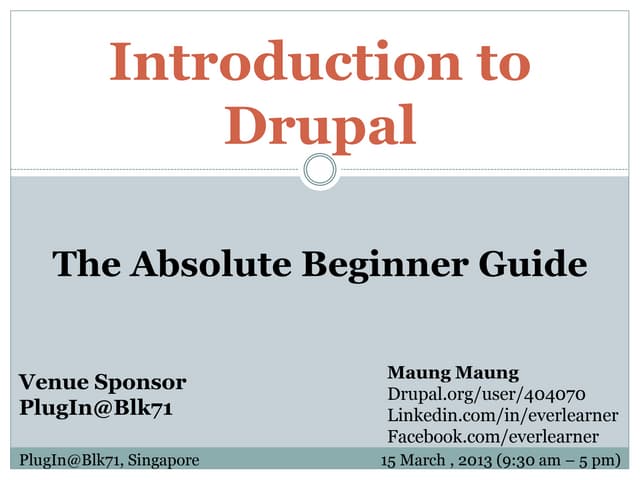 Introduction to Drupal for Absolute Beginners