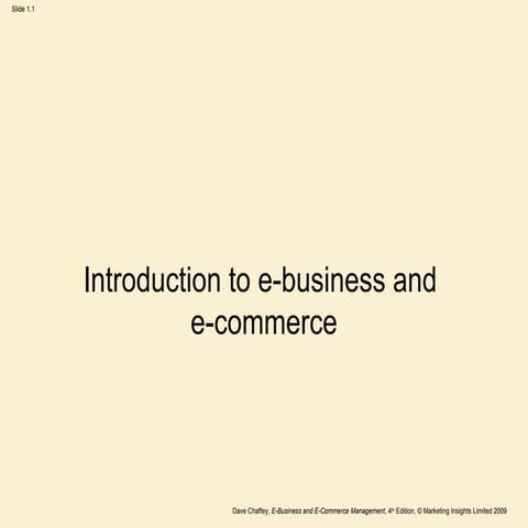 Introduction to e business  & e-commerce