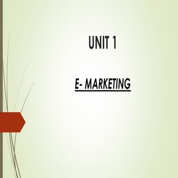 Introduction to e marketing | PDF