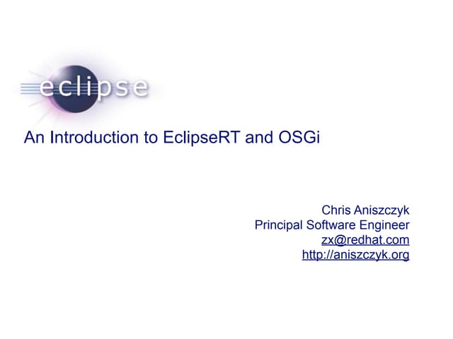 Introduction to EclipseRT (JAX 2010)