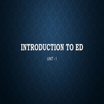 Introduction to ed