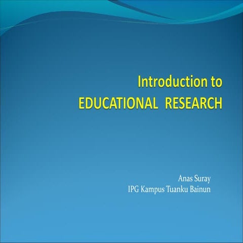Introduction to educational  research pismp