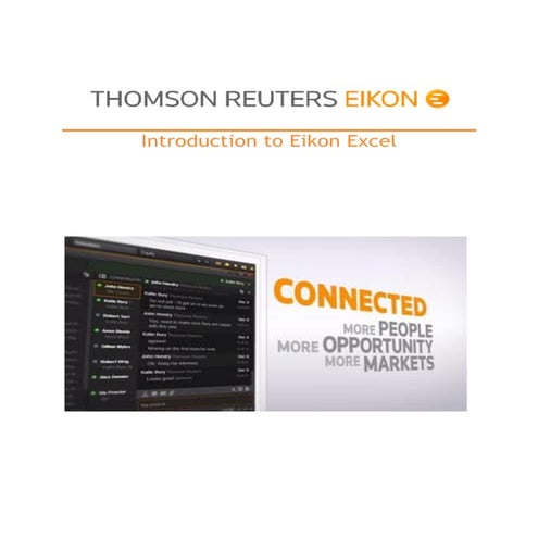 Introduction to Eikon Excel