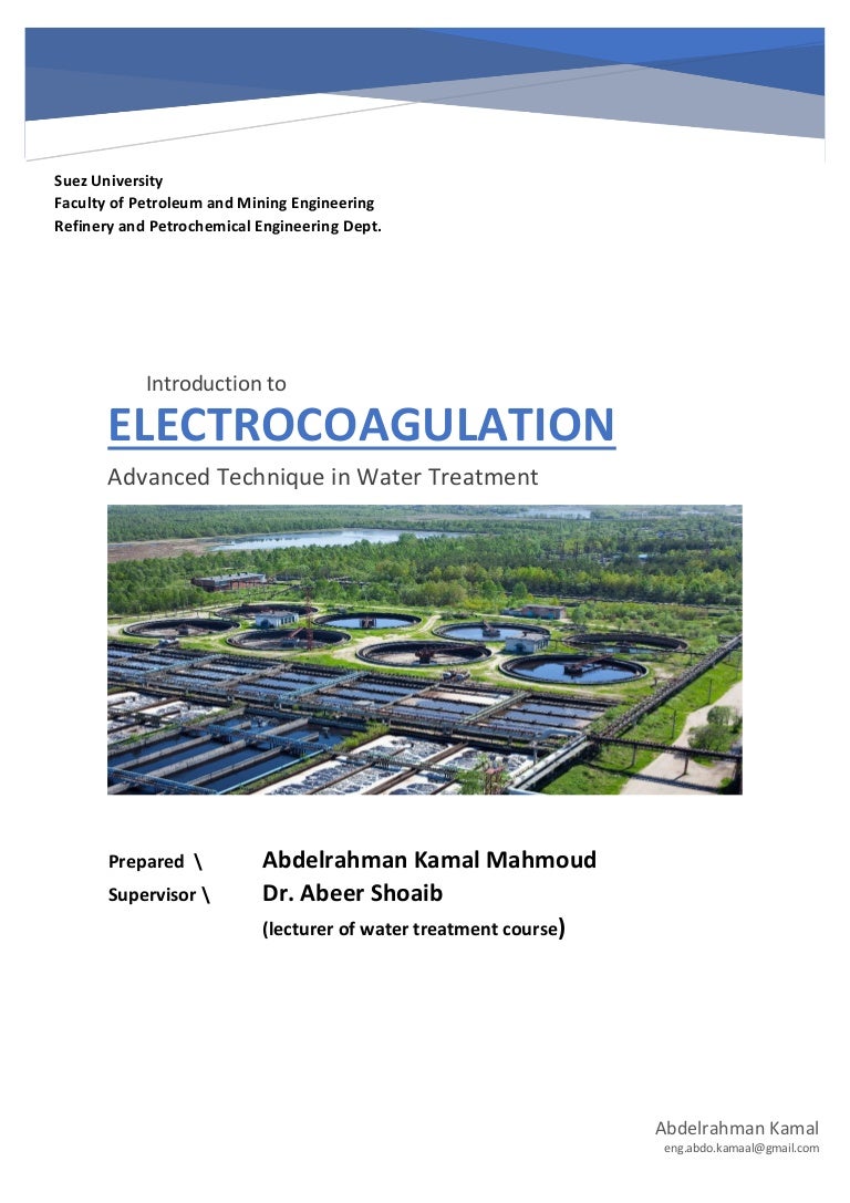 Introduction to Electrocoagulation water treatment
