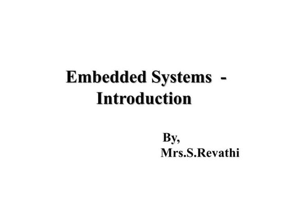 Introduction to embedded system
