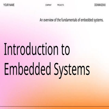 Introduction to embedded systems and automation system