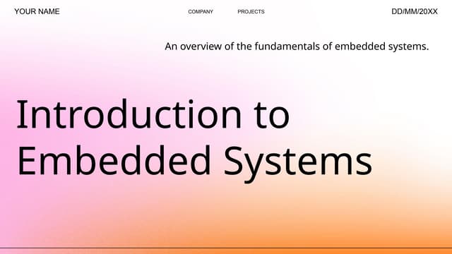 Introduction to embedded systems and automation system
