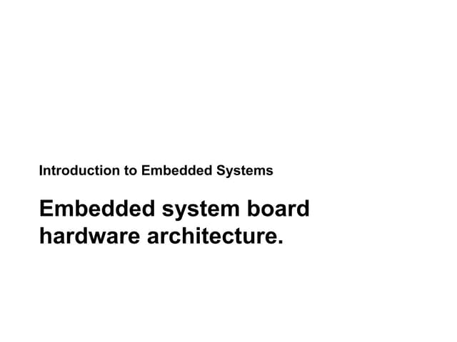 Introduction to embedded systems
