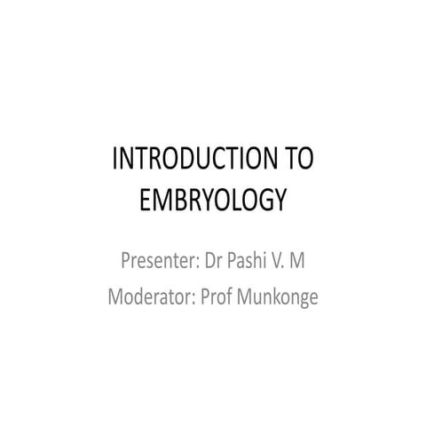 Introduction to embryology