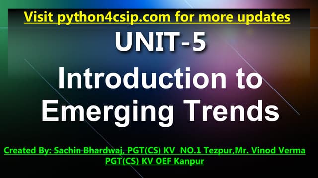 Emerging Trends class 11 notes better...