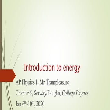 AP Physics 1: Introduction to Energy