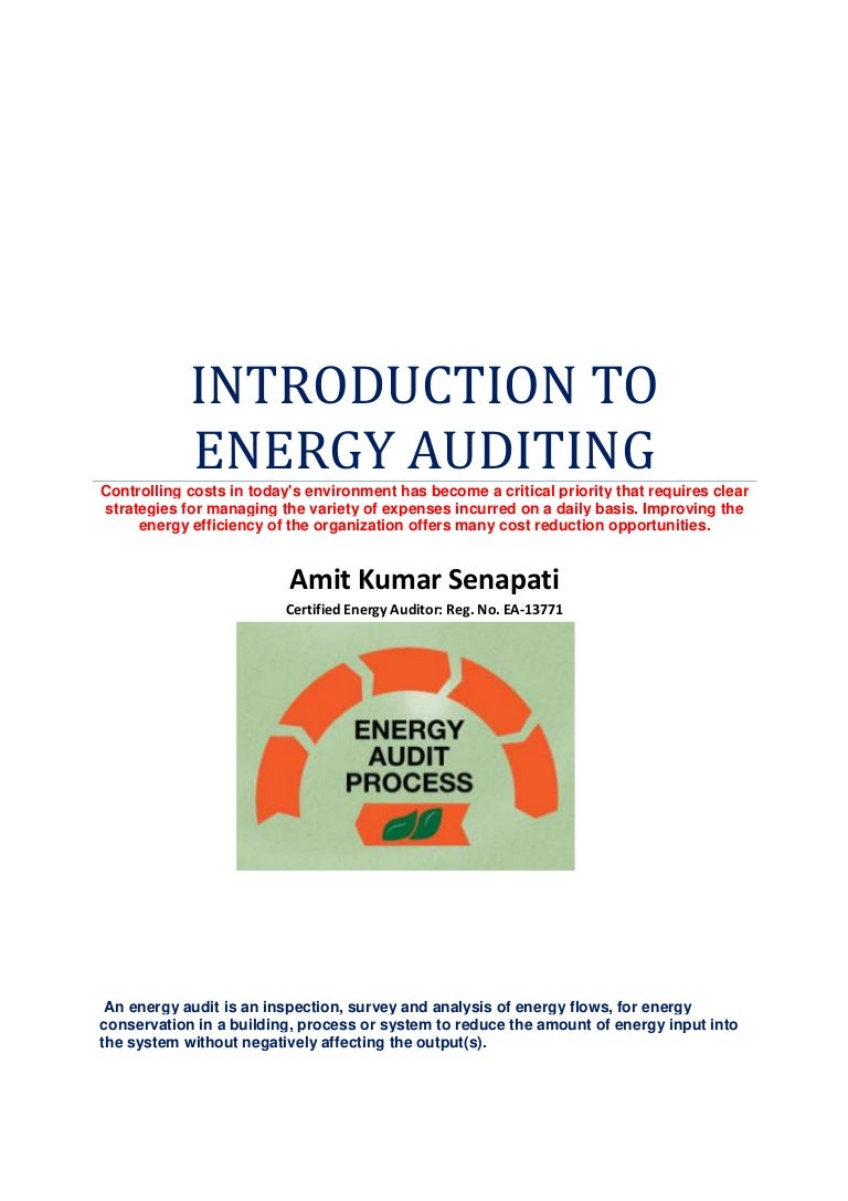 Introduction to energy auditing