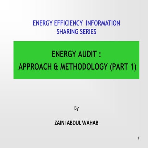 Introduction to energy audit part 1