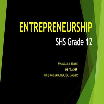 Introduction to entrepreneurship