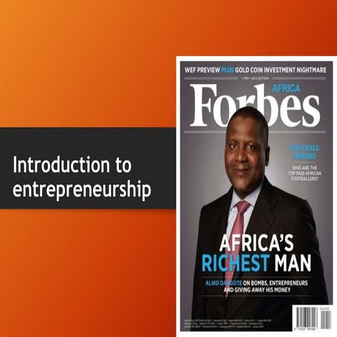 Introduction to entrepreneurship  africa perspective