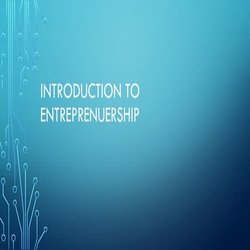 INTRODUCTION TO ENTREPRENUERSHIP GRADE 12