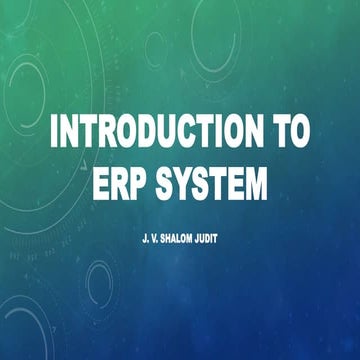 Introduction to erp system