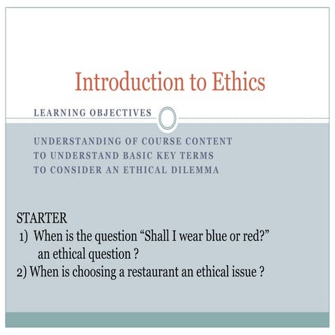 Introduction to ethics