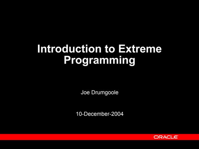 Introduction To Extreme Programming