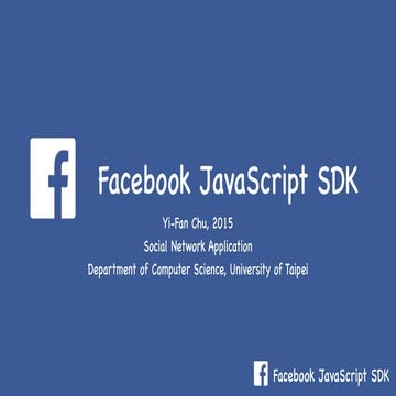 Introduction to facebook java script sdk | PPT