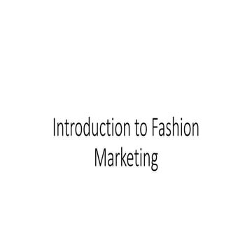 Introduction to fashion marketing