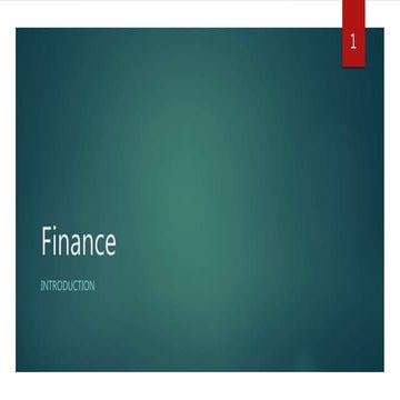 Introdution To Finance | PPTX