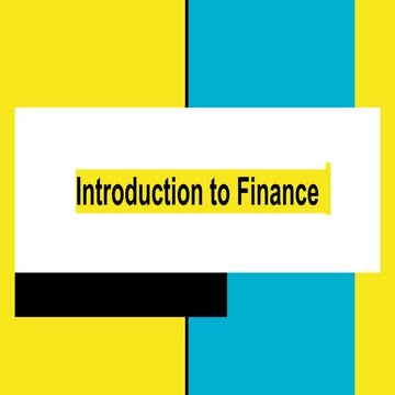 Introduction to Finance