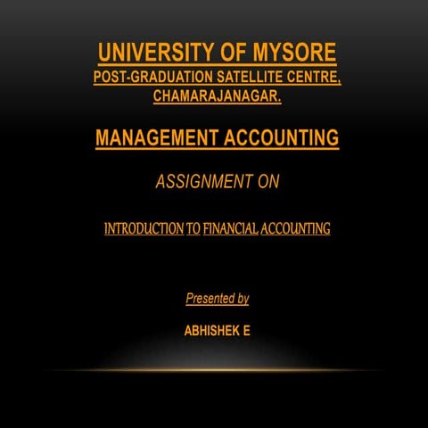 Introduction to financial accounting