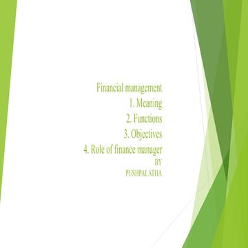 Introduction to financial management