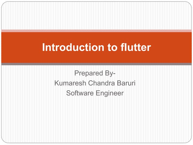 Introduction to flutter's basic concepts