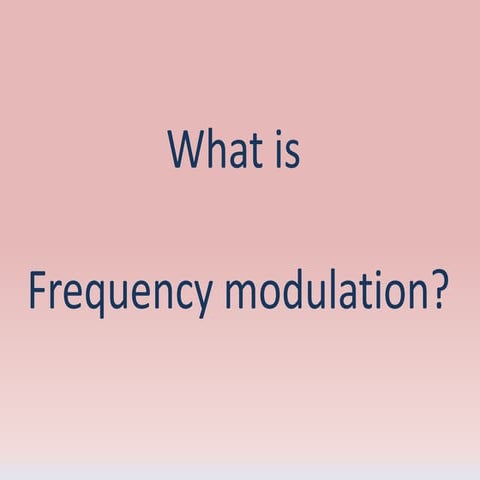 Introduction to fm modulation