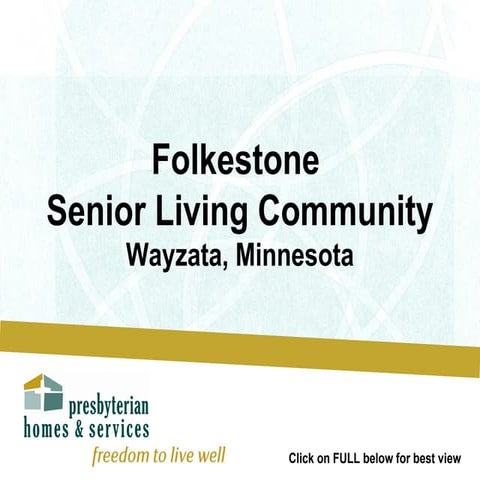 Welcome to Folkestone Senior Living Community