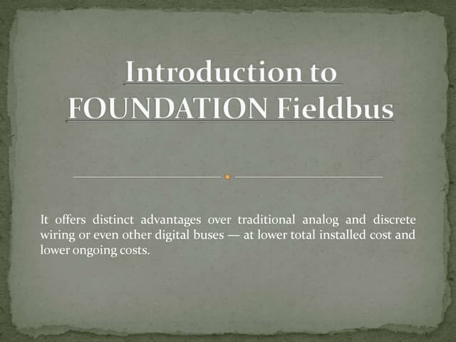 Introduction to foundation fieldbus
