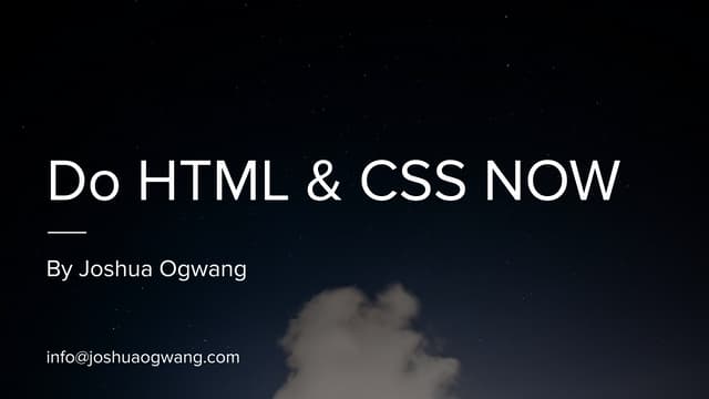 Introduction to frontend web development by joshua ogwang