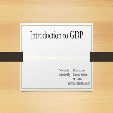 Introduction to GDP