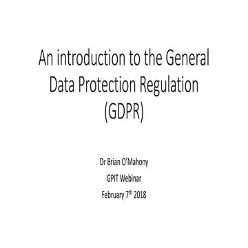 Introduction to gdpr