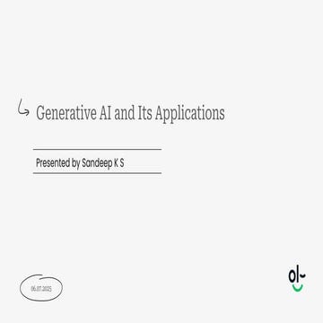Generative Artificial Intelligence and its Applications