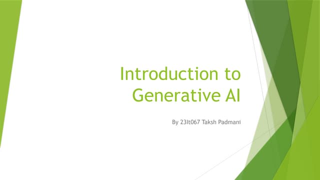 Introduction to Generative AI with Taksh