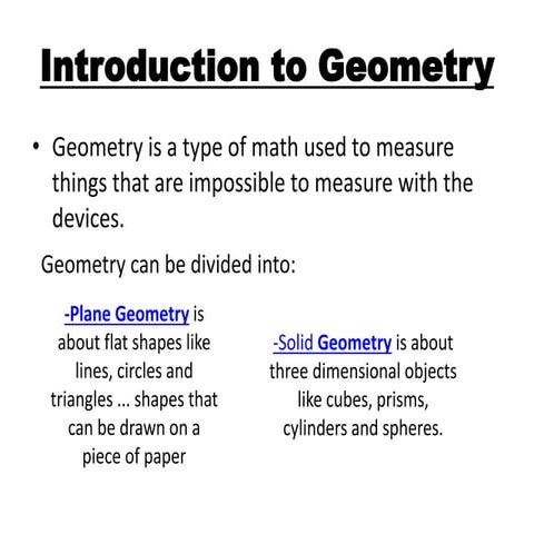Introduction to geometry