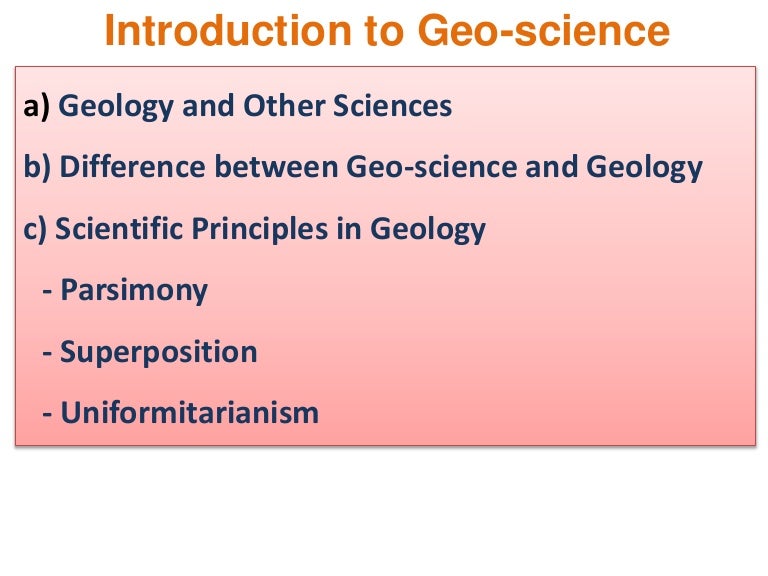 What is Geoscience?Objectives.