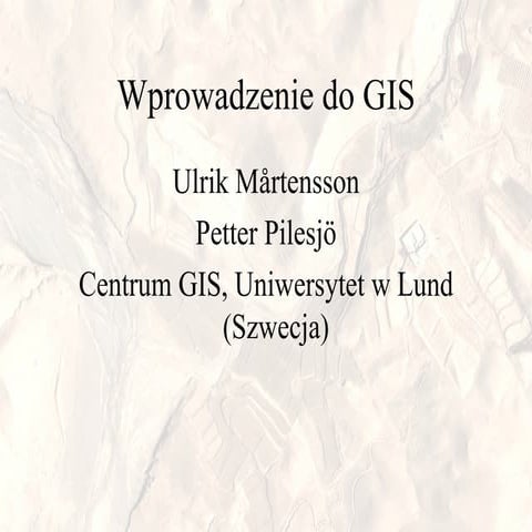 Introduction To Gis  Pl