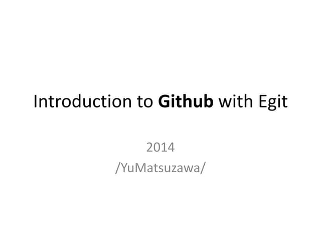 Introduction to github using Egit