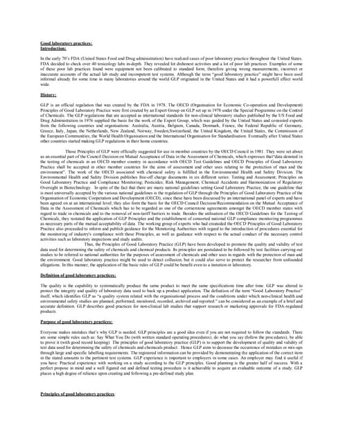 Good laboratory practices of pharmaceuticals | PPTX