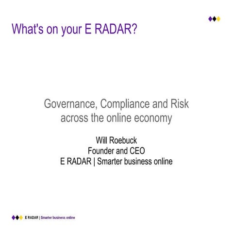 Governance, legal compliance and risk across the online economy