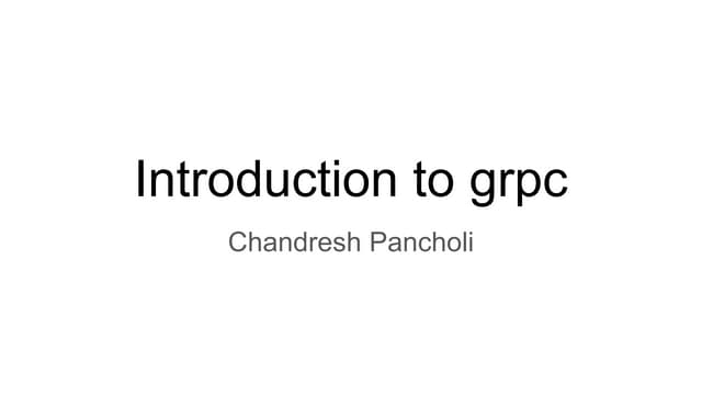 Introduction to gRPC