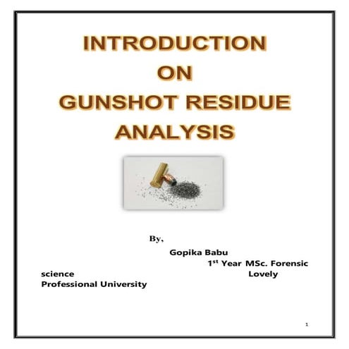 Introduction to gsr analysis