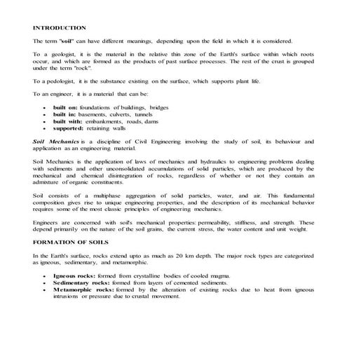 Introduction to Geo technical engineering