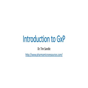 Introduction to GxP