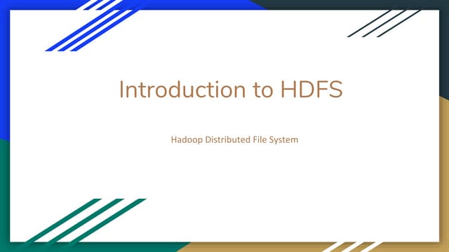 Introduction to HDFS