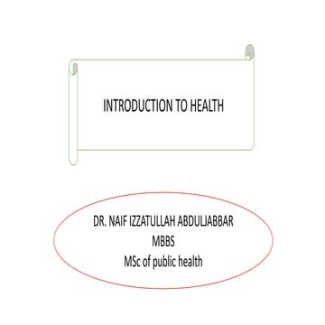 Introduction to health